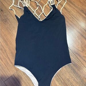 San Lorenzo Black or Lion One Piece Swimsuit, reversible